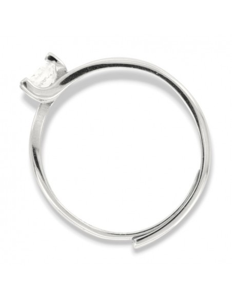 Anello Argento Rodiato Solitario 4MM 3 Punte [13780d1f]