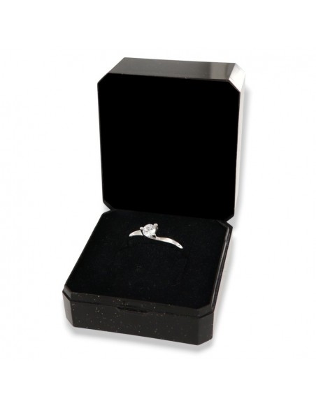 Anello Argento Rodiato Solitario 4MM 3 Punte [7d438f16]