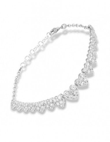 Bracciale Argento Rodiato Cuori Pavettati Degradè [2755d643]