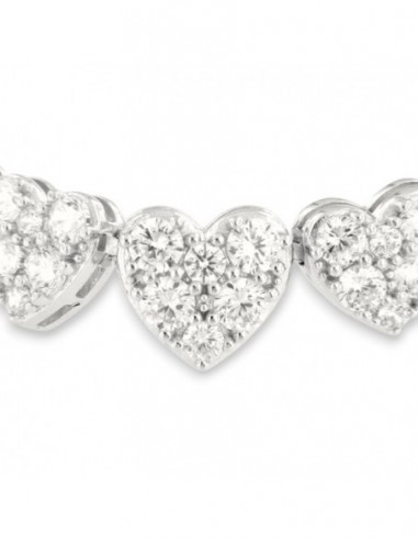 Bracciale Argento Rodiato Cuori Pavettati Degradè [782f3ea7]