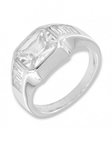 Anello Argento Rodiato Chevalier Zirconi Bianchi [764420ba]