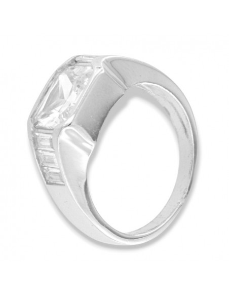 Anello Argento Rodiato Chevalier Zirconi Bianchi [731467a4]