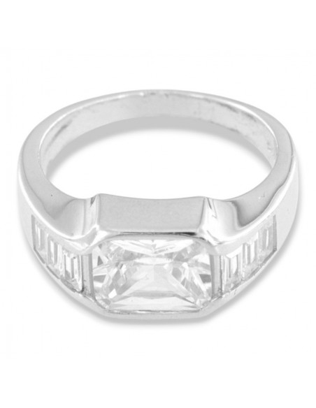 Anello Argento Rodiato Chevalier Zirconi Bianchi [1d2fe5ad]