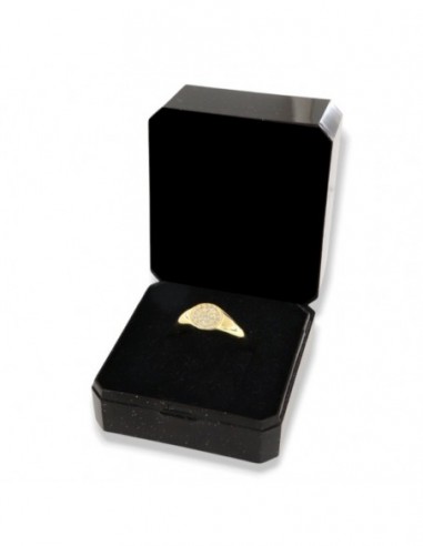 Anello Argento Dorato Chevalier Tondo Zirconi Bianchi [61f1ed11]