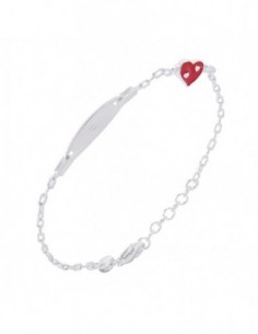 Bracciale Argento Rodiato Neonato Cuore Piastra [8f4ec501]