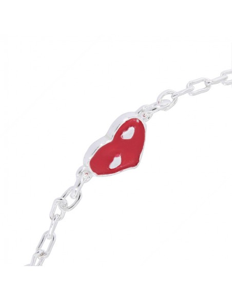 Bracciale Argento Rodiato Neonato Cuore Piastra [253db118]