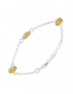 Bracciale Argento Rodiato Neonato Smile Gialli [ee858e2a]