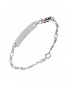 Bracciale Argento Rodiato Neonato Cane Piastra Centrale [59984f2e]