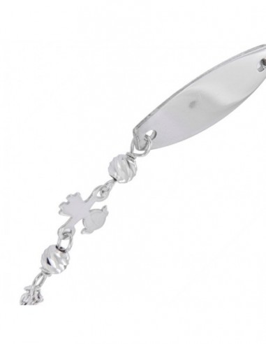 Bracciale Argento Rodiato Neonato Piastra Centrale [1b52b5c6]