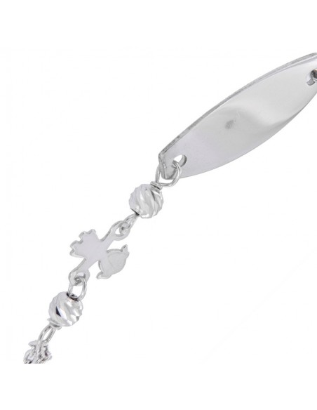 Bracciale Argento Rodiato Neonato Piastra Centrale [1b52b5c6]