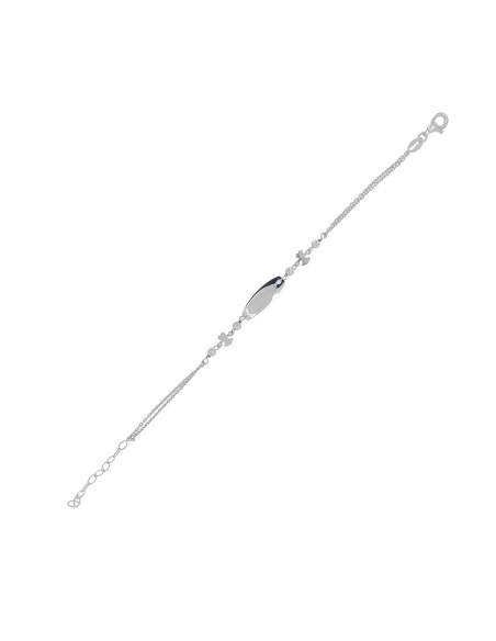 Bracciale Argento Rodiato Neonato Piastra Centrale [ac4f74c2]
