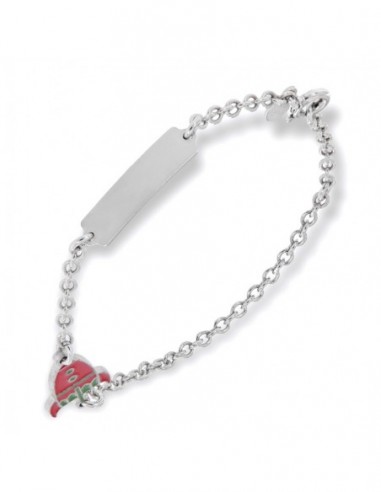 Bracciale Argento Rodiato Neonato Razzo Piastra [ad64d141]
