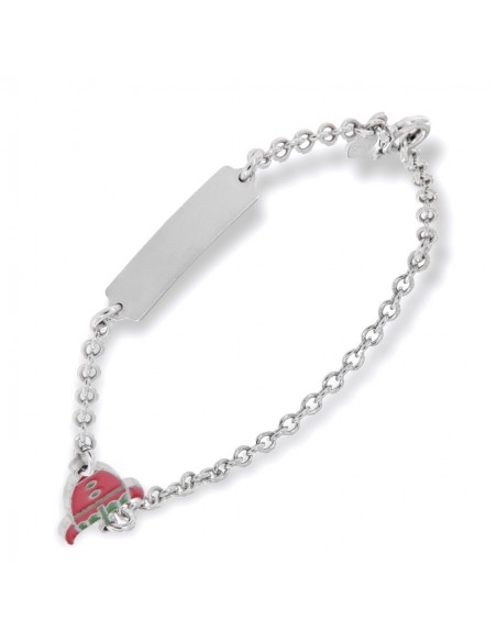 Bracciale Argento Rodiato Neonato Razzo Piastra [ad64d141]