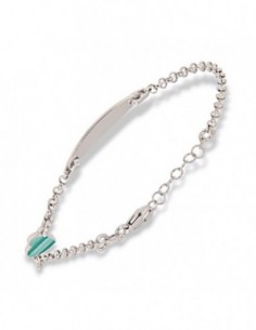 Bracciale Argento Rodiato Neonato Cuore Piastra Centrale [fb69bb35]