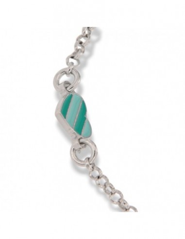 Bracciale Argento Rodiato Neonato Cuore Piastra Centrale [e311e892]