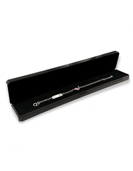 Bracciale Argento Rodiato Neonato Delfino Rosa [64262e29]