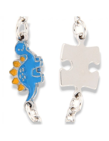 Bracciale Argento Rodiato Neonato Dinosauro Celeste [c4807b37]