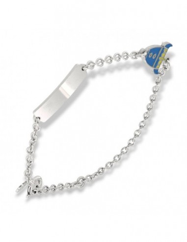 Bracciale Argento Rodiato Neonato Razzo Piastra [3cc400b8]