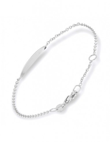 Bracciale Oro Bianco Neonato Piastra Centrale [cc73bfdd]