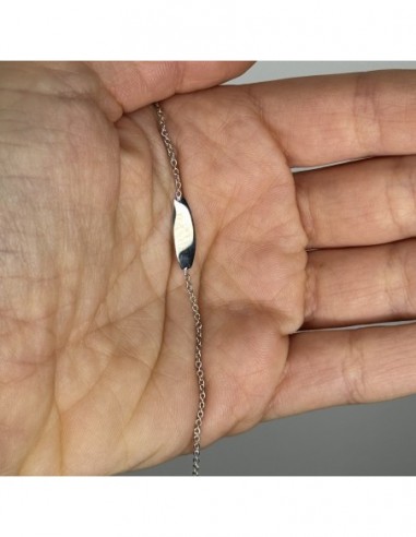 Bracciale Oro Bianco Neonato Piastra Centrale [28bb3bf6]