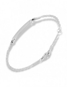 Bracciale Oro Bianco Neonato Maglia Marina Piastra Centrale [7b6e7ed9]