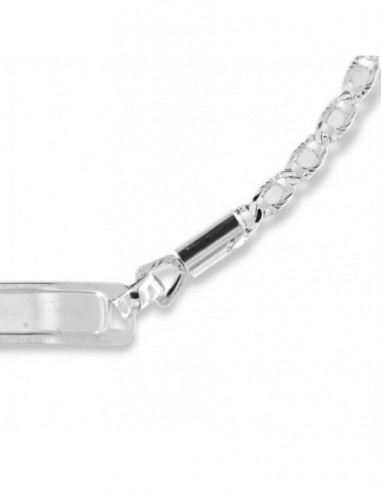 Bracciale Oro Bianco Neonato Maglia Marina Piastra Centrale [180a22f3]