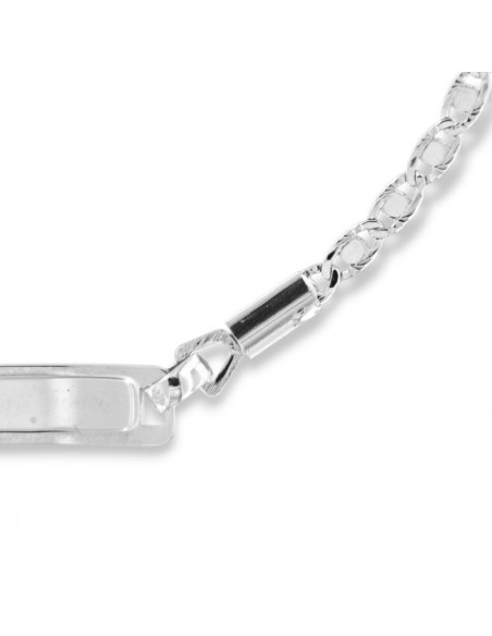Bracciale Oro Bianco Neonato Maglia Marina Piastra Centrale [180a22f3]