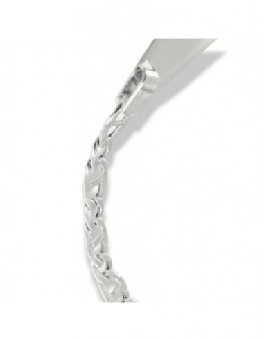 Bracciale Oro Bianco Neonato Maglia Marina Piastra Centrale [3f9bb156]
