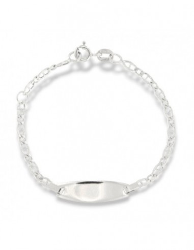 Bracciale Oro Bianco Neonato Maglia Marina Piastra Centrale [3acbf648]