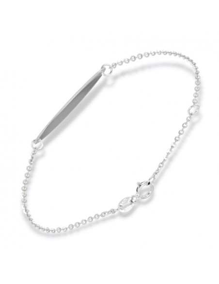 Bracciale Oro Bianco Neonato Piastra Centrale [60b5c147]