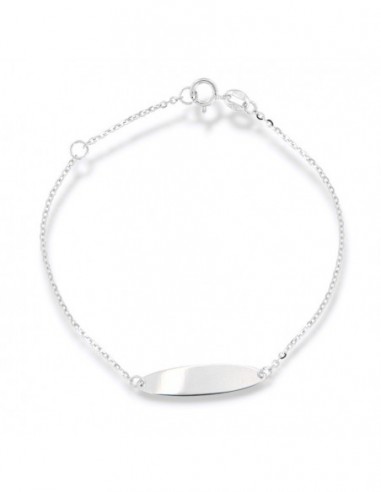 Bracciale Oro Bianco Neonato Piastra Centrale [a1d54c4e]