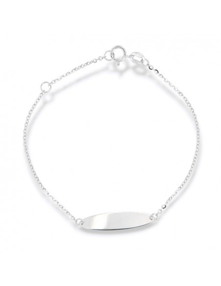 Bracciale Oro Bianco Neonato Piastra Centrale [a1d54c4e]
