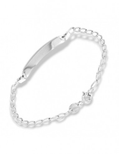 Bracciale Oro Bianco Neonato Piastra Centrale [0b691991]