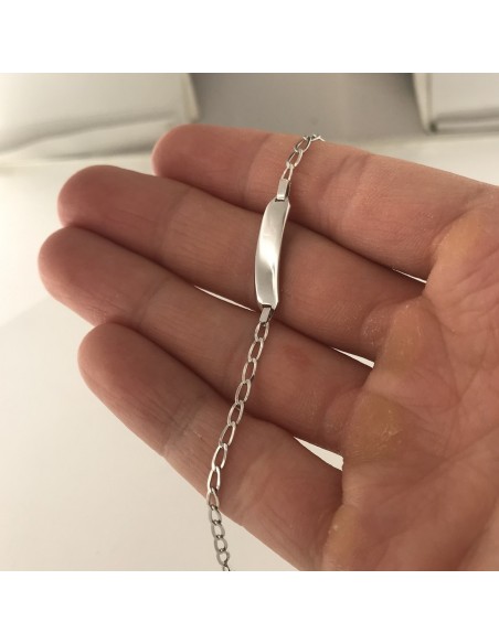 Bracciale Oro Bianco Neonato Piastra Centrale [23ae7f89]