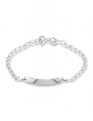 Bracciale Oro Bianco Neonato Piastra Centrale [91e3f993]