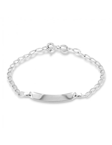 Bracciale Oro Bianco Neonato Piastra Centrale [91e3f993]