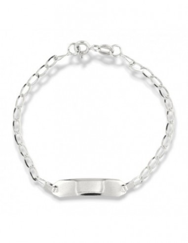 Bracciale Oro Bianco Neonato Piastra Centrale [26fe3897]