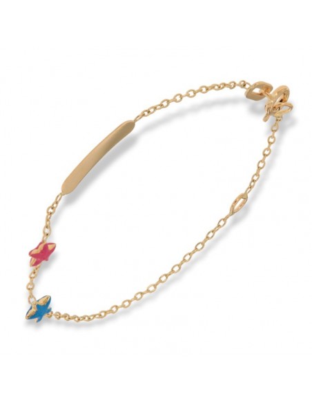 Bracciale Oro Giallo Neonato Stelle Piastra Centrale [fbab027d]