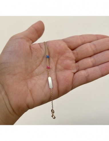 Bracciale Oro Giallo Neonato Stelle Piastra Centrale [3b5ed000]