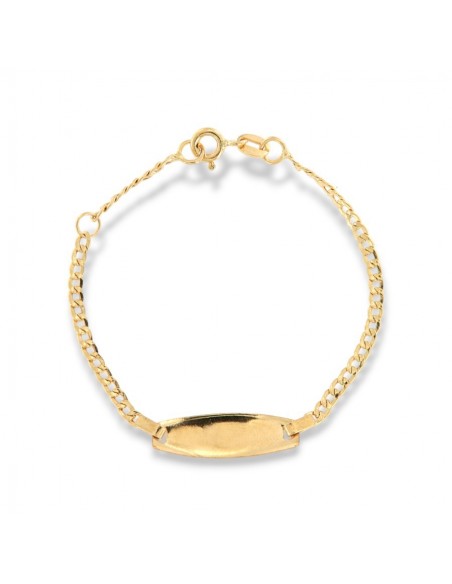 Bracciale Oro Giallo Neonato Grumetta Piastra Centrale [1f1369b3]