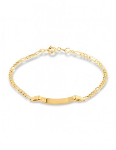 Bracciale Oro Giallo Neonato Grumetta 3+1 Piastra [eb178ca7]