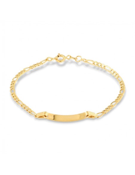 Bracciale Oro Giallo Neonato Grumetta 3+1 Piastra [eb178ca7]