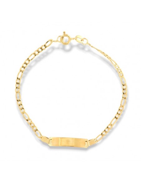 Bracciale Oro Giallo Neonato Grumetta 3+1 Piastra [5c0a4da3]
