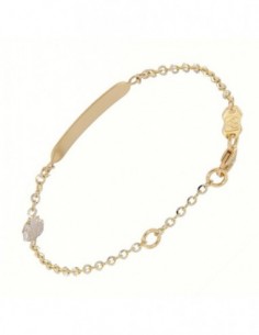 Bracciale Oro Giallo Neonato Coccinella Oro Bianco Piastra Centrale [fb1c6680]