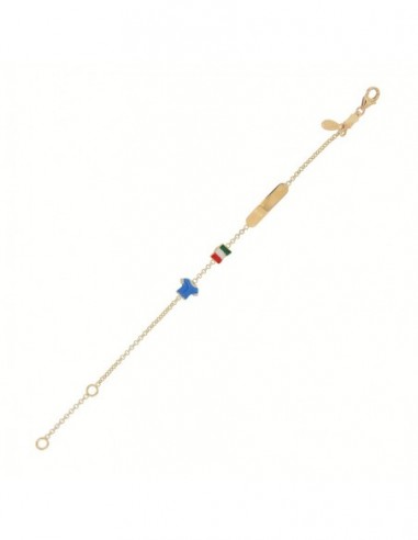 Bracciale Oro Giallo Neonato Italia Piastra [940ef6e7]