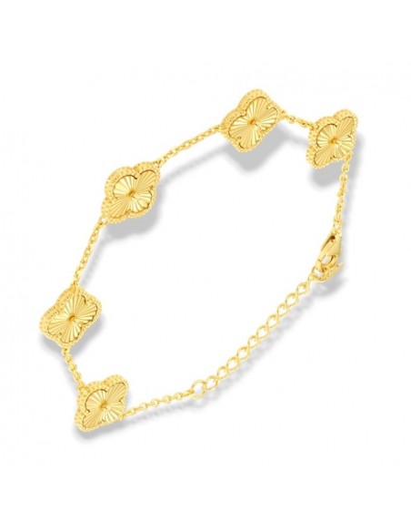 Bracciale Argento Dorato Quadrifoglio Sfaccettato [6c35d985]