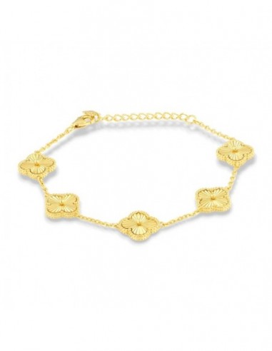 Bracciale Argento Dorato Quadrifoglio Sfaccettato [b2c961c7]