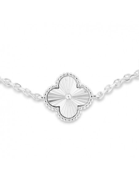 Bracciale Argento Rodiato Quadrifoglio Sfaccettato [461d24fd]