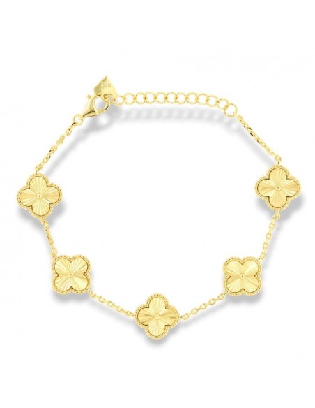 Bracciale Argento Dorato Quadrifoglio Zirconi Bianchi [8c21c9c1]