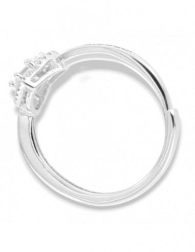 Anello Argento Rodiato Cuore Zirconi Bianchi [e687ffc8]
